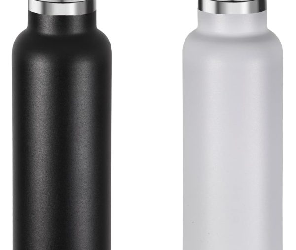 20 oz Insulated Water Bottles Bulk 2 Pack,Stainless Steel Double Wall Sport Bottle with Lid of Handle,Metal Reusable es Flask for School,Cyclists,Hikers,Gift (Mix,Set of 2)