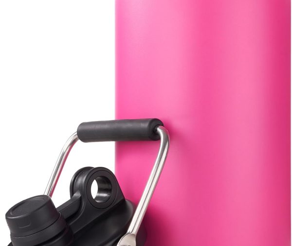 Insulated Gallon Jug with Handle, One Gallon, 128oz Stainless Steel, Large Double Vacuum Water Bottle for Hot & Cold Drinks, Wide Mouth, Sweat Proof, Great for Travel, Camping, Pink