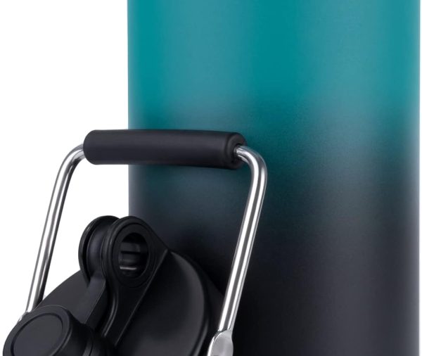 Insulated Gallon Jug with Handle, One Gallon, 128oz Stainless Steel, Large Double Vacuum Water Bottle for Hot & Cold Drinks, Wide Mouth, Sweat Proof, Great for Travel, Camping, Blue Gradient