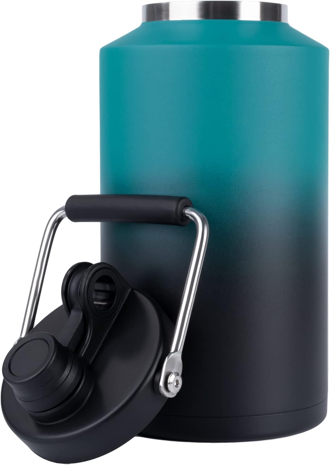 Insulated Gallon Jug with Handle, One Gallon, 128oz Stainless Steel, Large Double Vacuum Water Bottle for Hot & Cold Drinks, Wide Mouth, Sweat Proof, Great for Travel, Camping, Blue Gradient